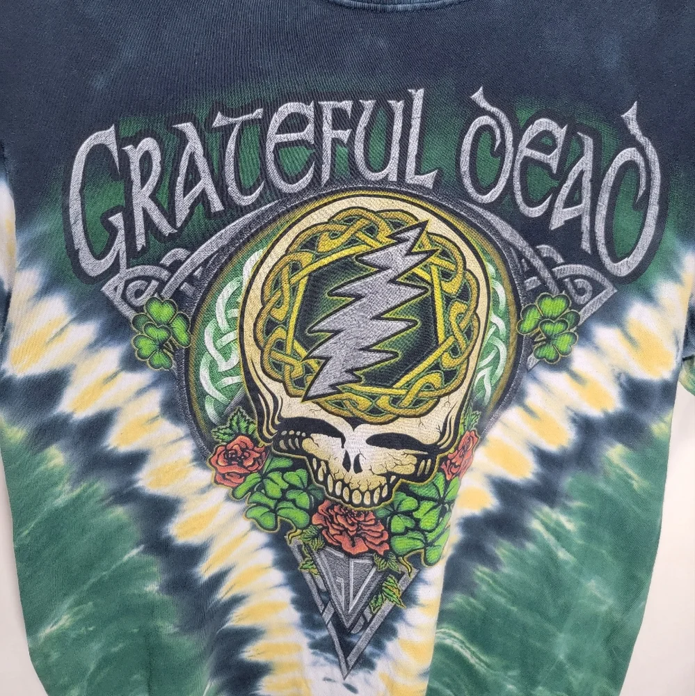 Beautiful Grateful Dead Shamrock V Tie-Dye T-Shirt Irish designs really nice - Picture 2 of 6